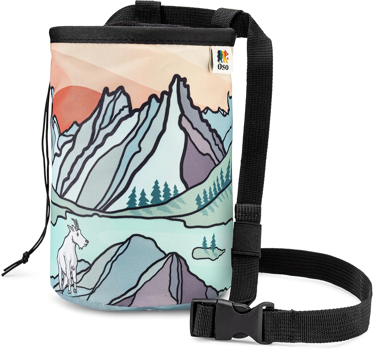 Oso Supply Co - Climbing Chalk Bag for Adults and Kids, Drawstring Closure, Adjustable Waist Belt, Indoor/Outdoor Training, Rock Climbing, Bouldering or Weightlifting