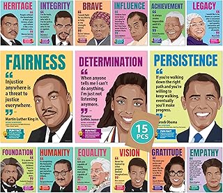 Decorably 15 Black History Posters for Classroom, 11x14in Matte-Laminated Inspirational Black History Month Posters - Classrooms, Bulletin Boards, School Hallways, Homeschool
