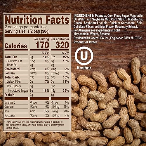 Miniatura 2 de Bamba - Crema de avellana y mantequilla de maní, bocados de maíz PB de mantequilla de maní natural, bolsa de 2.1 onzas (paquete de 20)