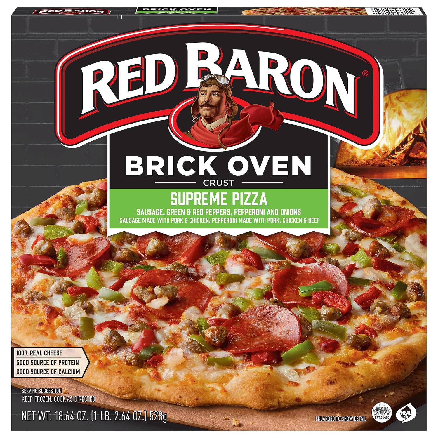Red Baron Brick Oven Supreme Pizza, Frozen, 18.64 Oz