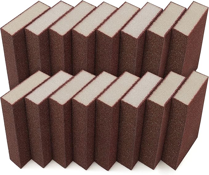 QWORK Schleifschwämme 16-tlg - 8 Körnungen 180-2500 Für Holz & Metall