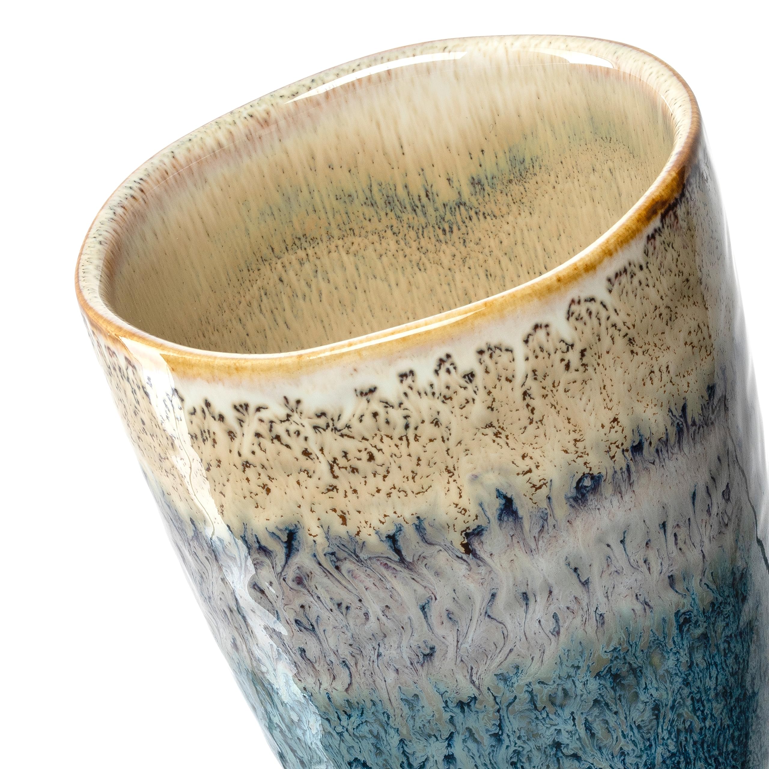 LEONARDO HOME Matera 4-częściowy zestaw kubków – duże kubki ceramiczne – pojemność 300 ml – ręczne wykonanie – nadają się do kuchenki mikrofalowej, nadają się do mycia w zmywarce – zestaw 4 szt. w