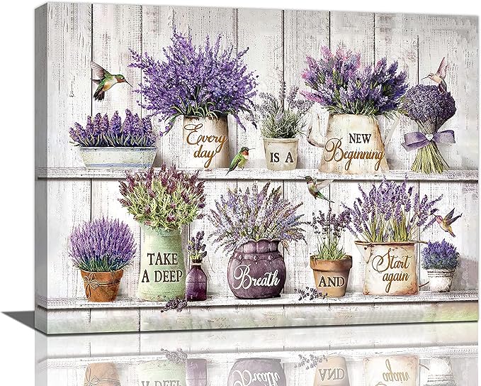 Country Bathroom Lavender Wall Art Purple Lavender Wall Decor