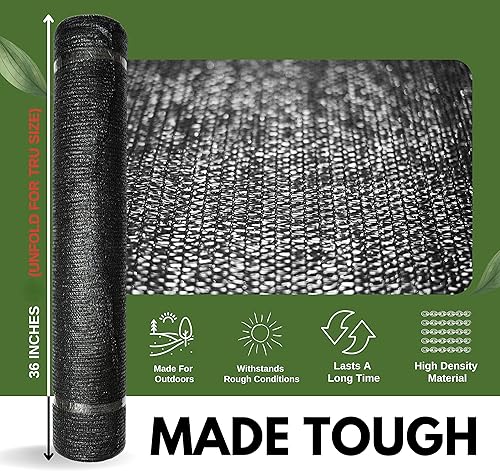 Miniatura 9 de Rollo de tela para sombra de 60 % ojales de 5 pies 10 pulgadas x 100 pies, red resistente a los rayos UV para jardín, invernadero, flores, plantas,