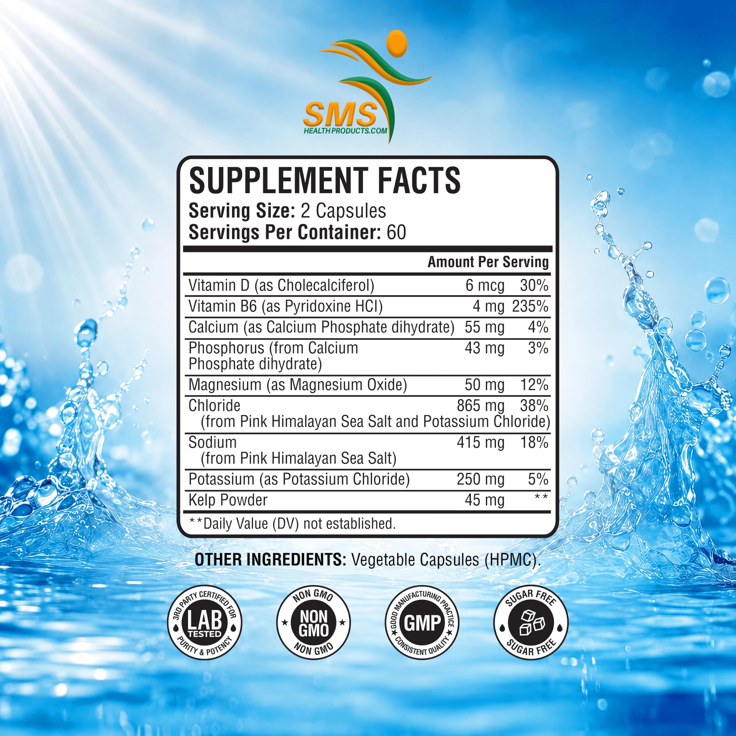Electrolyte Capsules, Hydration Support, No Fillers, Magnesium, Potassium, Sodium & Chloride, Keto Friendly, Vegan, Made in USA, 120 Capsules — Amazon image 3
