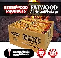 Vista 2 de Better Wood Products 1 paquete de palos de inicio de fuego de madera fatwood, chimenea y fogatas, 35 libras