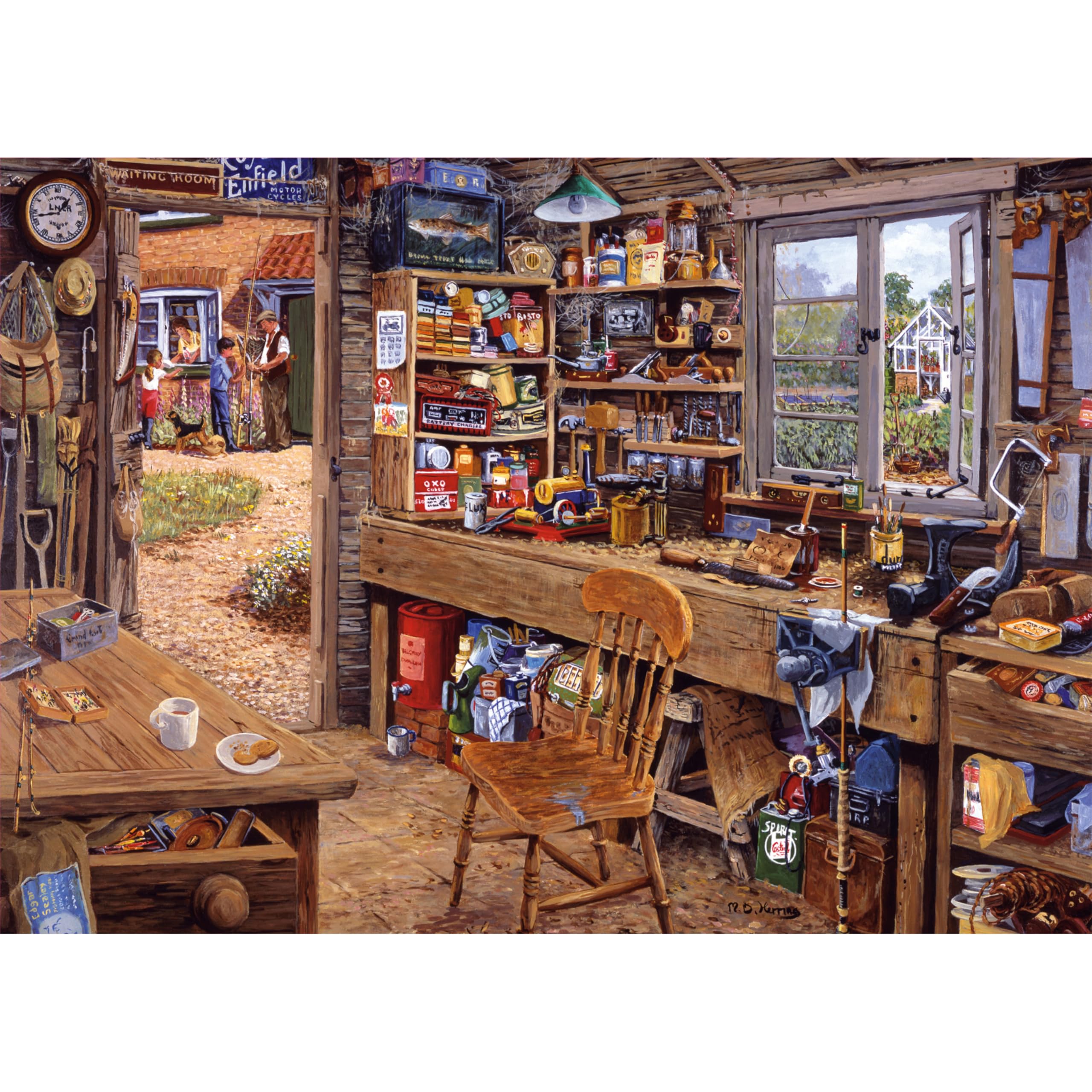 Ravensburger Dad's Shed | 500-Piece Large Format Jigsaw Puzzle | Unique Softclick Technology | Ideal for Adults and Kids