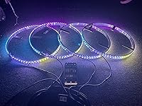 Vista 4 de Dream Chasing Colors Flow - Anillo de luces LED de 15.5 pulgadas, luces de llanta, luces de neumáticos, control de aplicación de dientes azules, 4