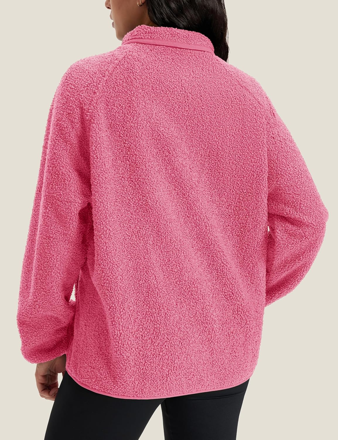 MAGCOMSEN Women's Fleece Jackets Fuzzy Button Down Sherpa Jacket Winter Warm Coat Casual Outwear with Pockets - Image 2