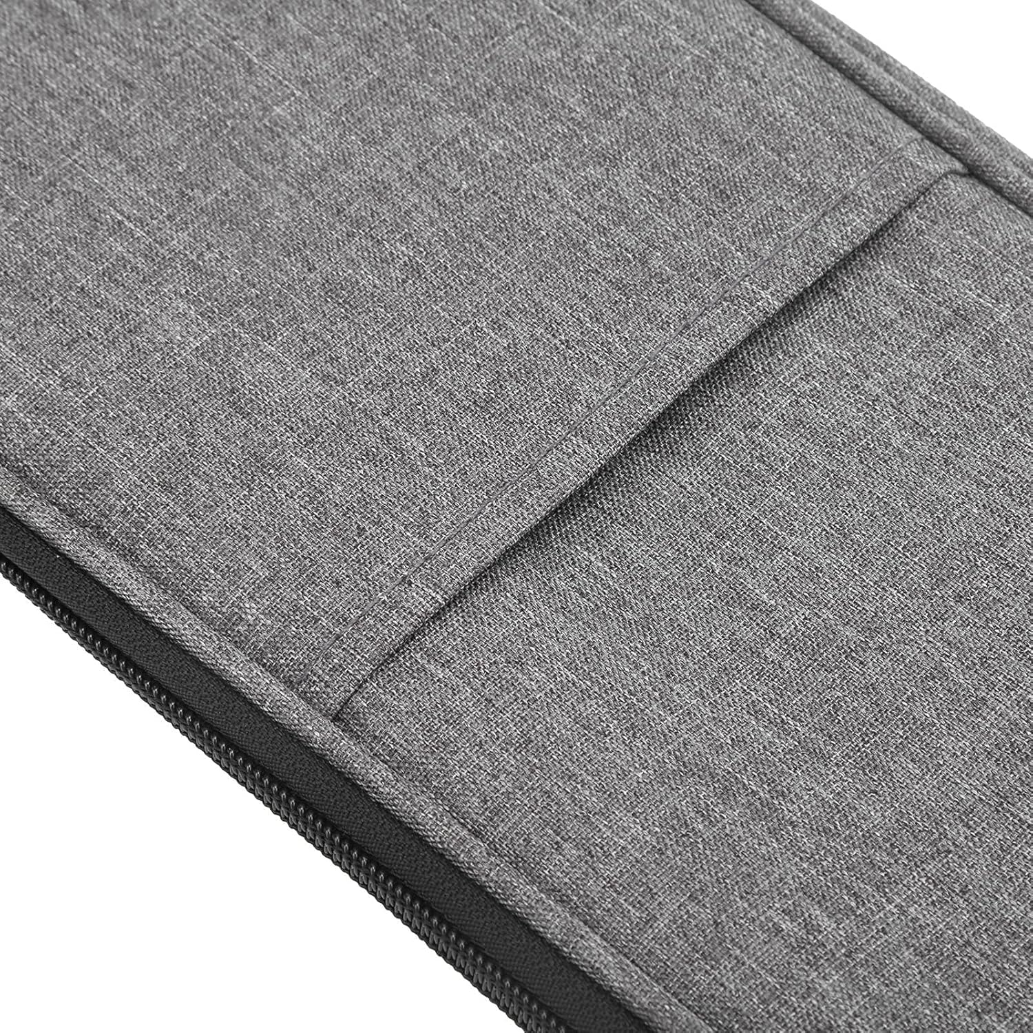 Knitting Needle Storage Case, Gray 600D Oxford Cloth, Long Woven Organizer Bag for Crochet Supplies