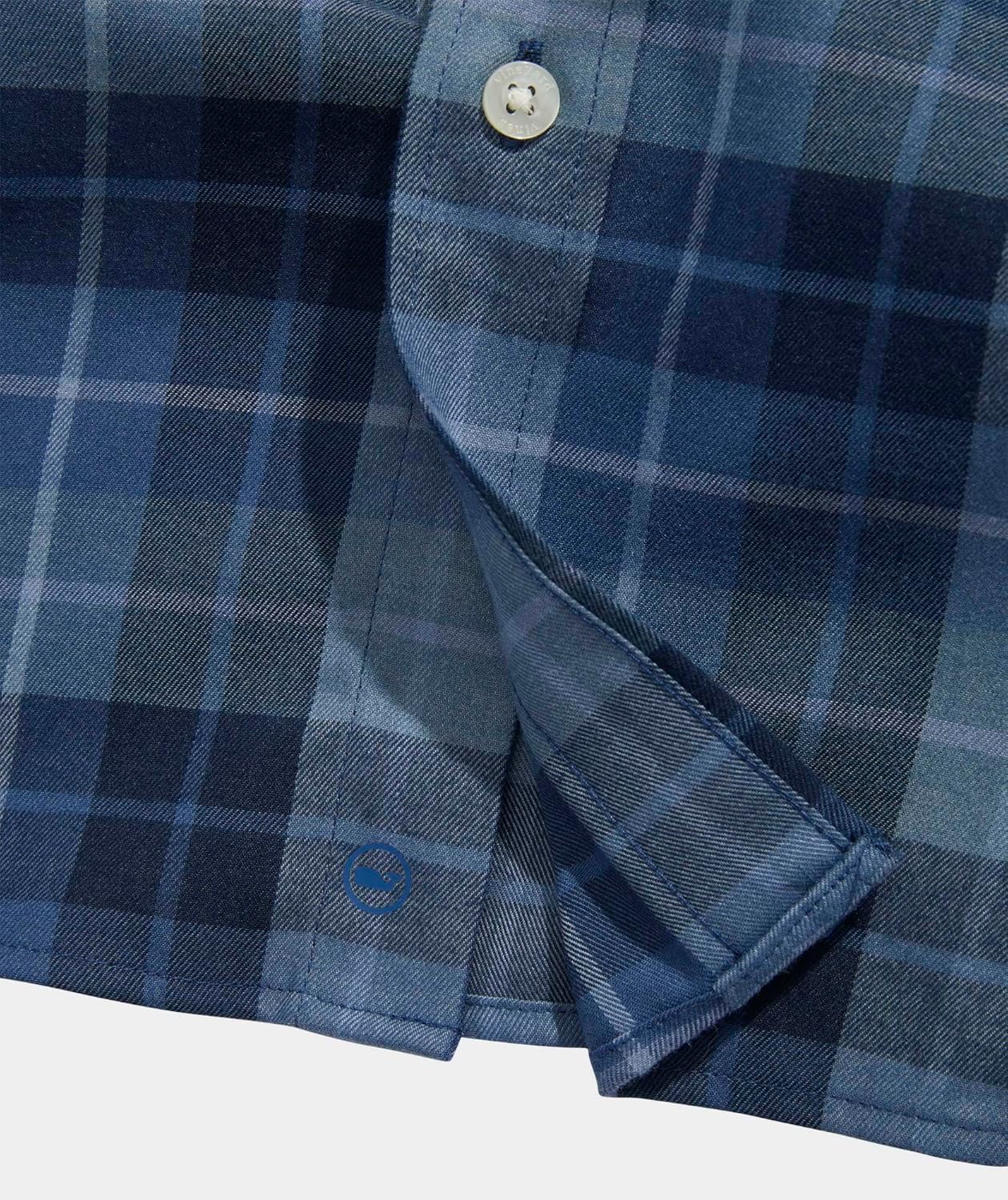 vineyard vines Mens Brant Point Plaid Tech Twill Shirt - Image 6