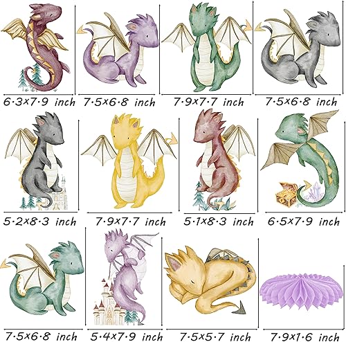 Miniatura 2 de Centros de mesa con diseño de panal de dragón, 11 piezas, decoración de fiesta de cumpleaños de dragón, decoraciones de panal de dragón para