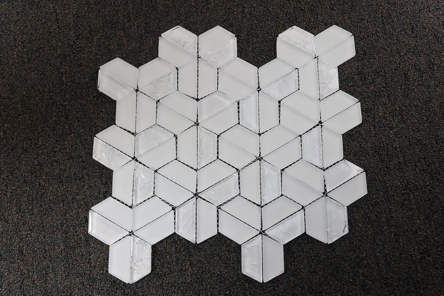 10 - Piece 12" X 10.2" X 8 mm Luxe Beautiful Kitchen Backsplash and Bathroom Glass Mosaic Tiles in White Finish