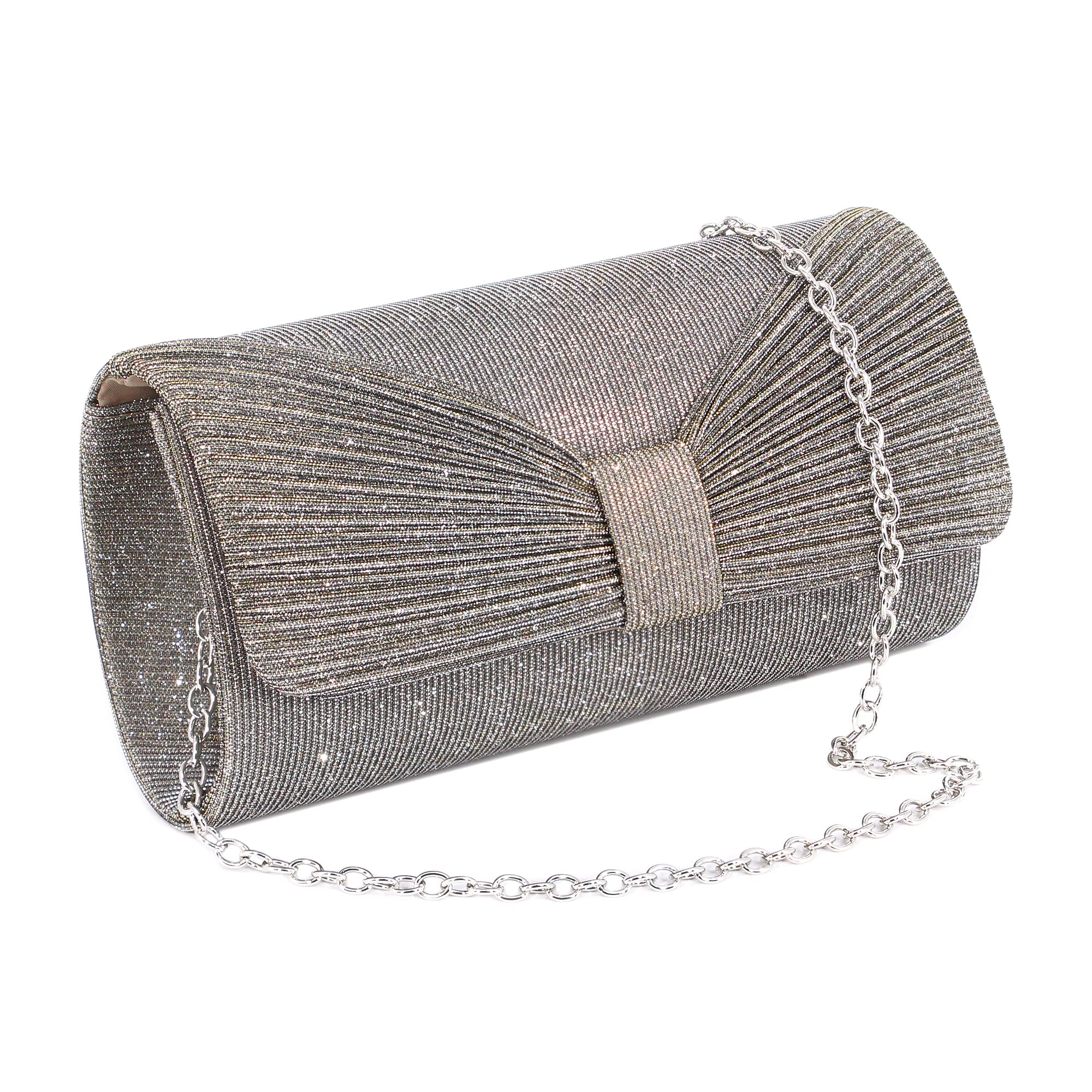 Naimo Flap Dazzling Small Clutch Bag Glitter Handbag Purse Evening Bag With Detachable Chain