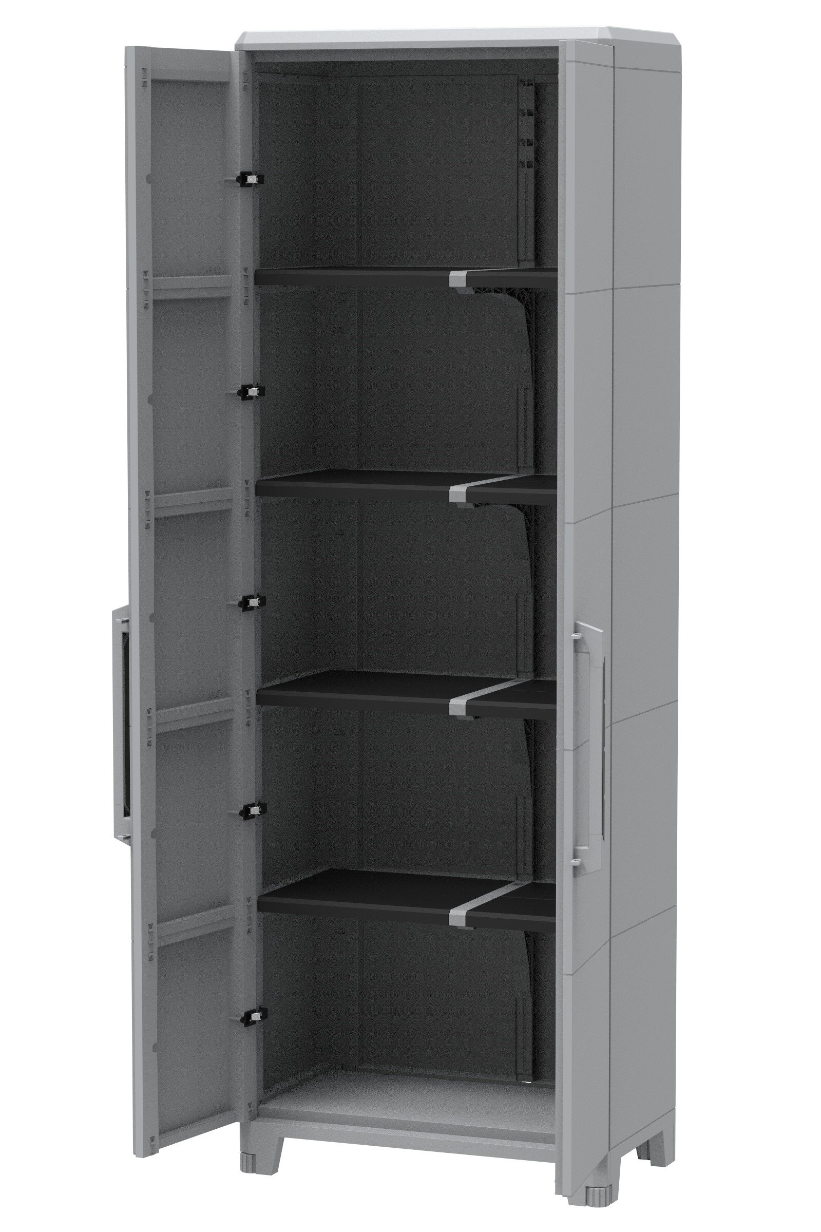 Terry, Transforming Modular 5, Armadio Multifunzionale Alto, da Esterno Interno, Due Ante. Materiale: Plastica, Dimensioni: 78x43,6x225,8 cm