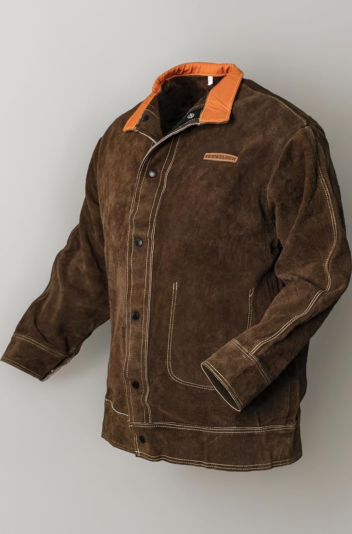 YESWELDER Welding Jacket, Brown, Large : Amazon.in: Industrial