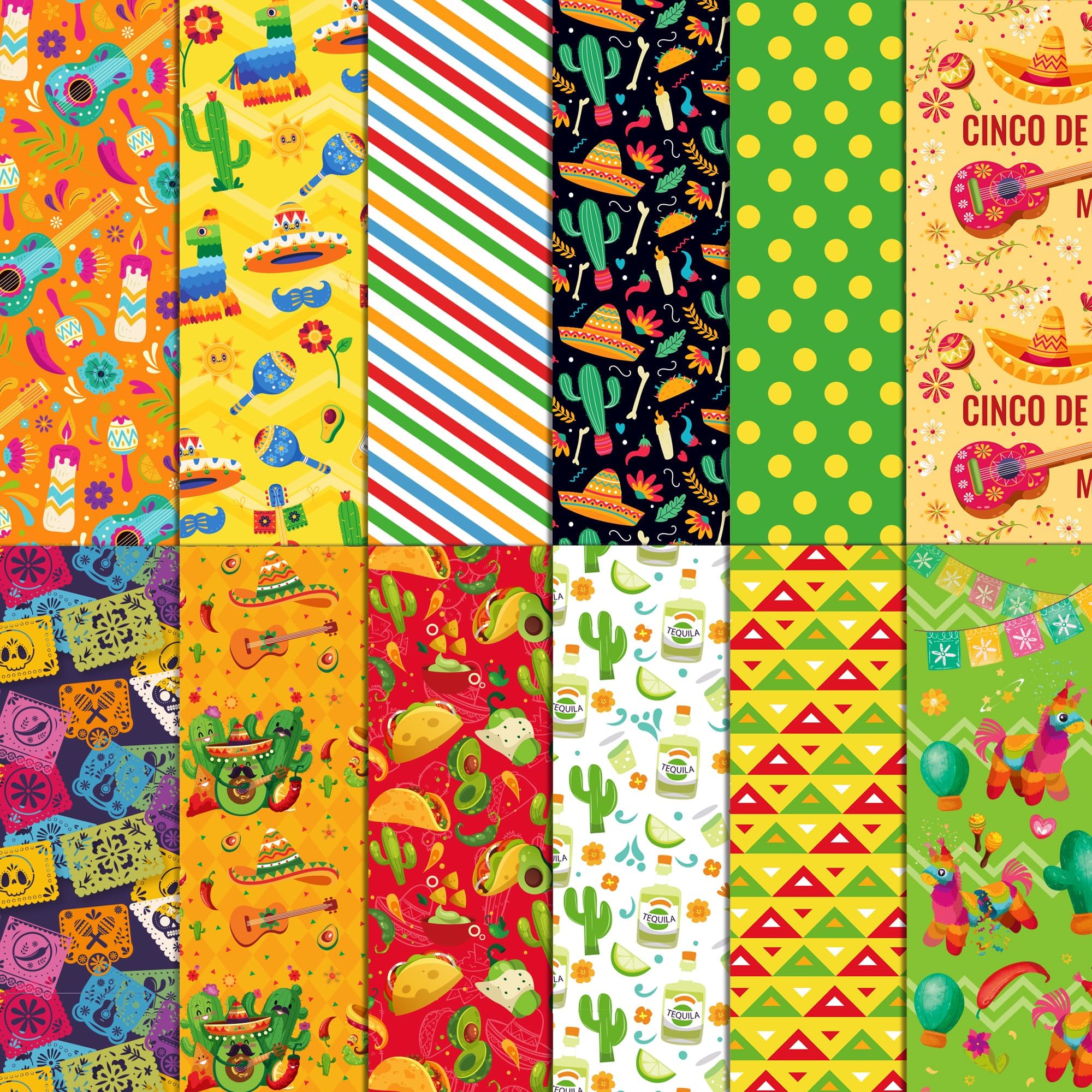 24 Sheets Christmas Scrapbook Paper 12x12 - Double Sided Kraft Pattern Paper For Card Making