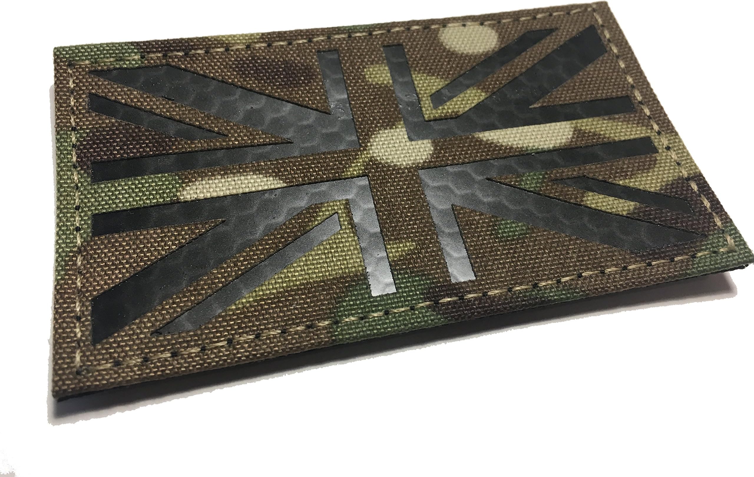 3.5x2 Inch Infrared Multicam Ir Reflective British UK Flag Patch Uksf Special Forces Cag (Sewn)