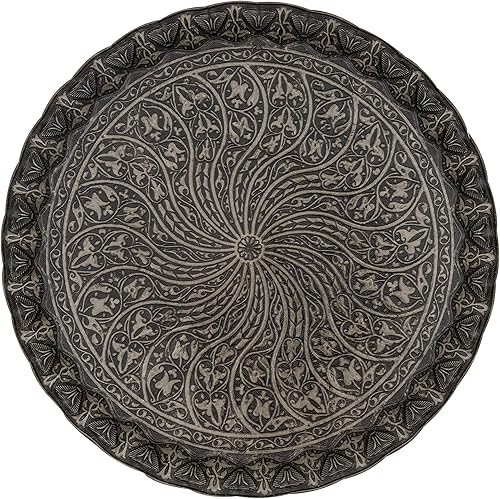 Miniatura 9 de Alisveristime Bandeja de zamac ondulada turca para café, té y café otomano (plata)