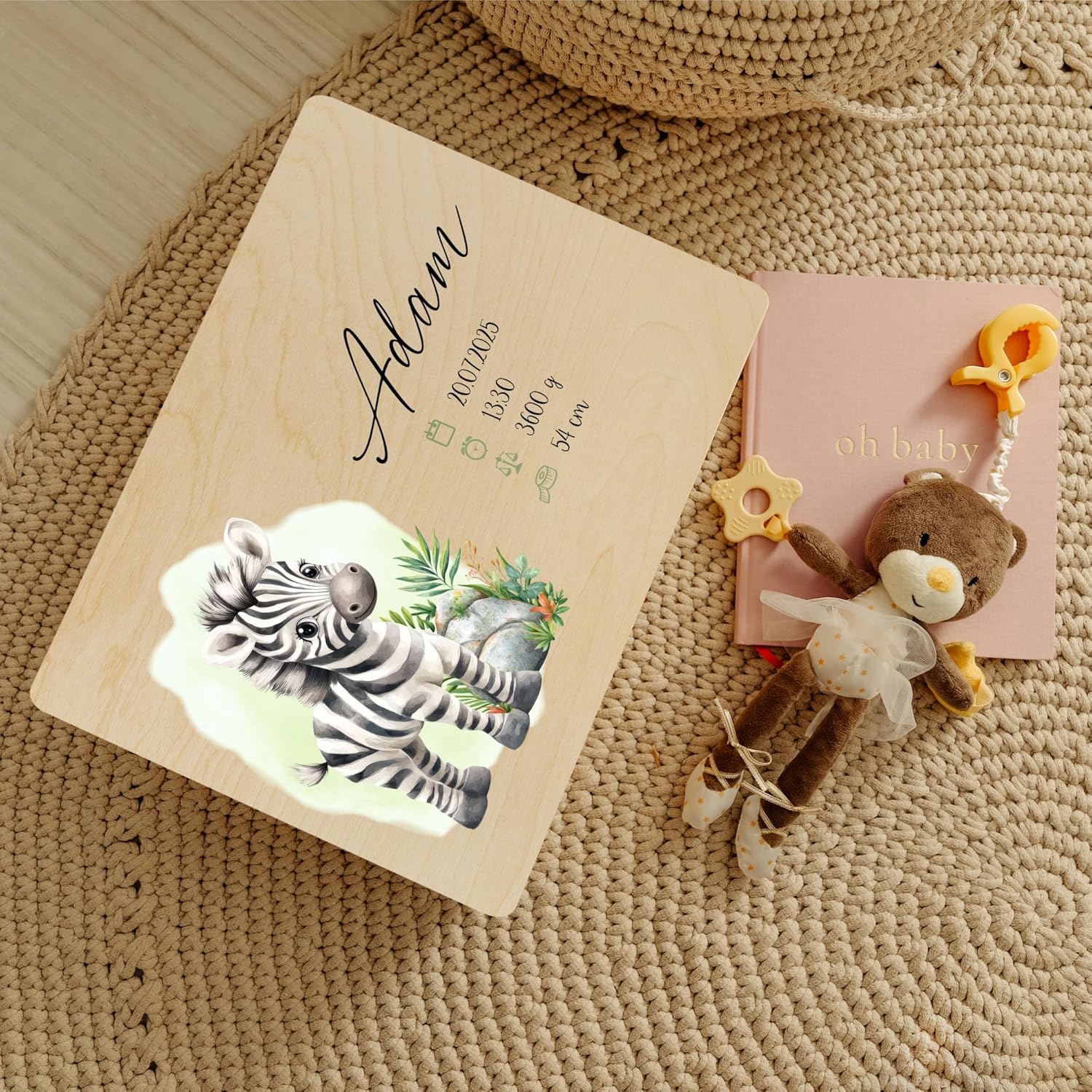 Personalized Wooden Baby Memory Box Storage Box - Fox | 11.8x7.87x5.51in (+-0.5) | Hinged Lid Handle Engraving | Unpainted Gift Box Rough UNSANDED Keepsake Memory Souvenir Chest