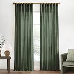XTMYI Burgundy Curtains 84 Inches Long 2 Panels,Vintage Elegant Maroon Linen Back Tab Hook Pleated Sheer Christmas Curtains for Living Room Bedroom,Dark Red