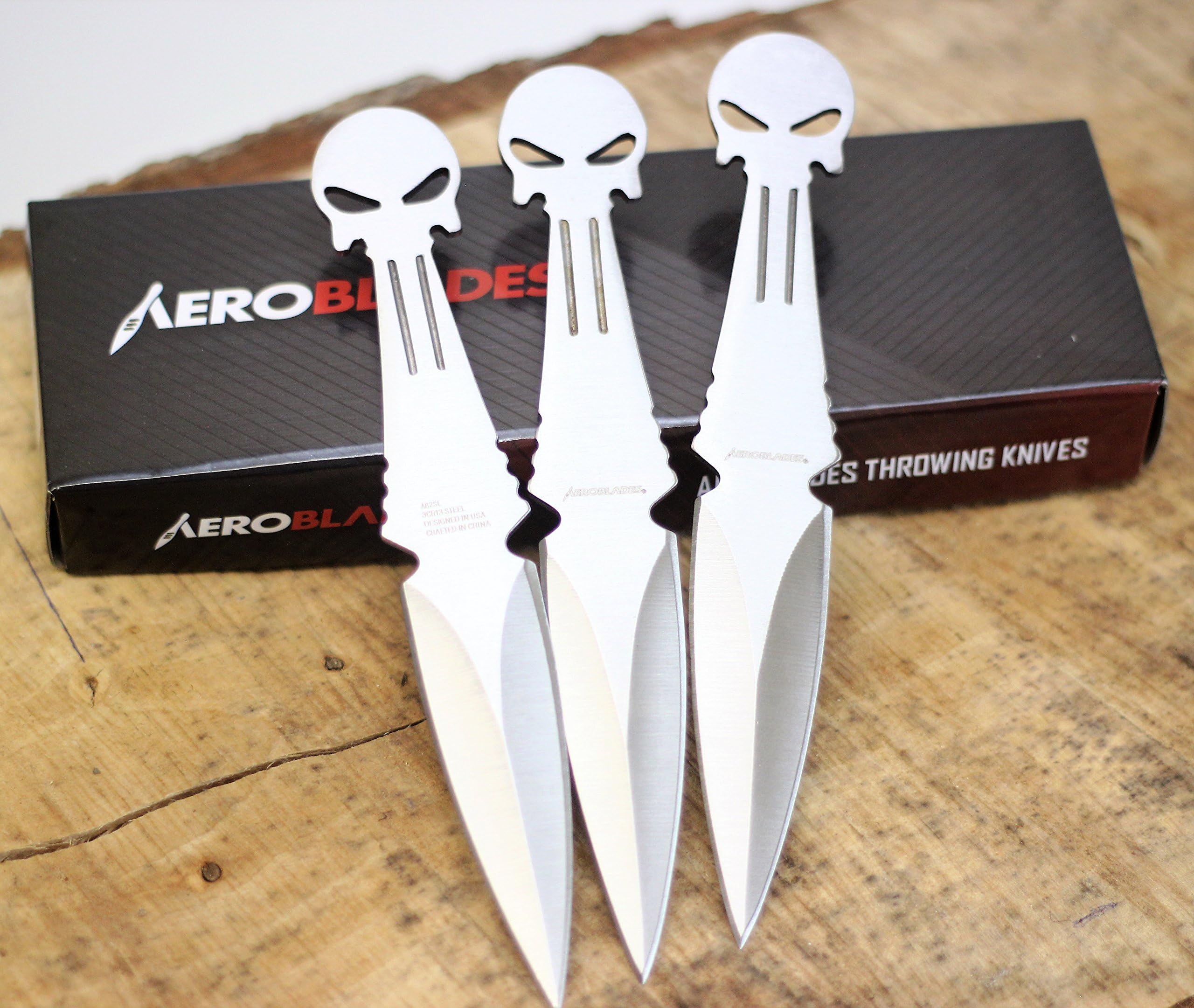 EGGORY 6" 3 Pcs Set Skull Head Throwing Knife (AB2SL)