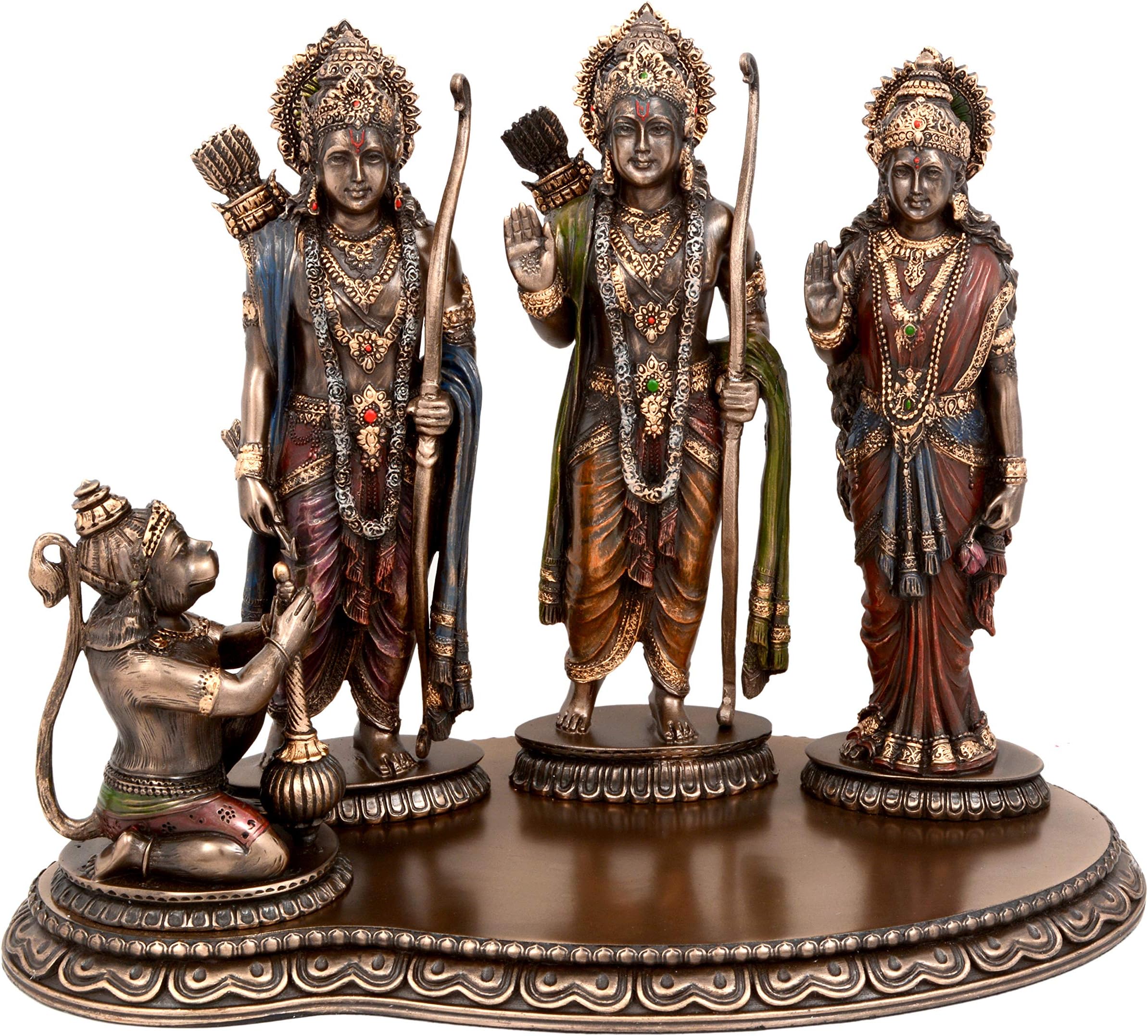 Aone India Polyresin Lord Ram Darbaar Idol, Large, Bronze