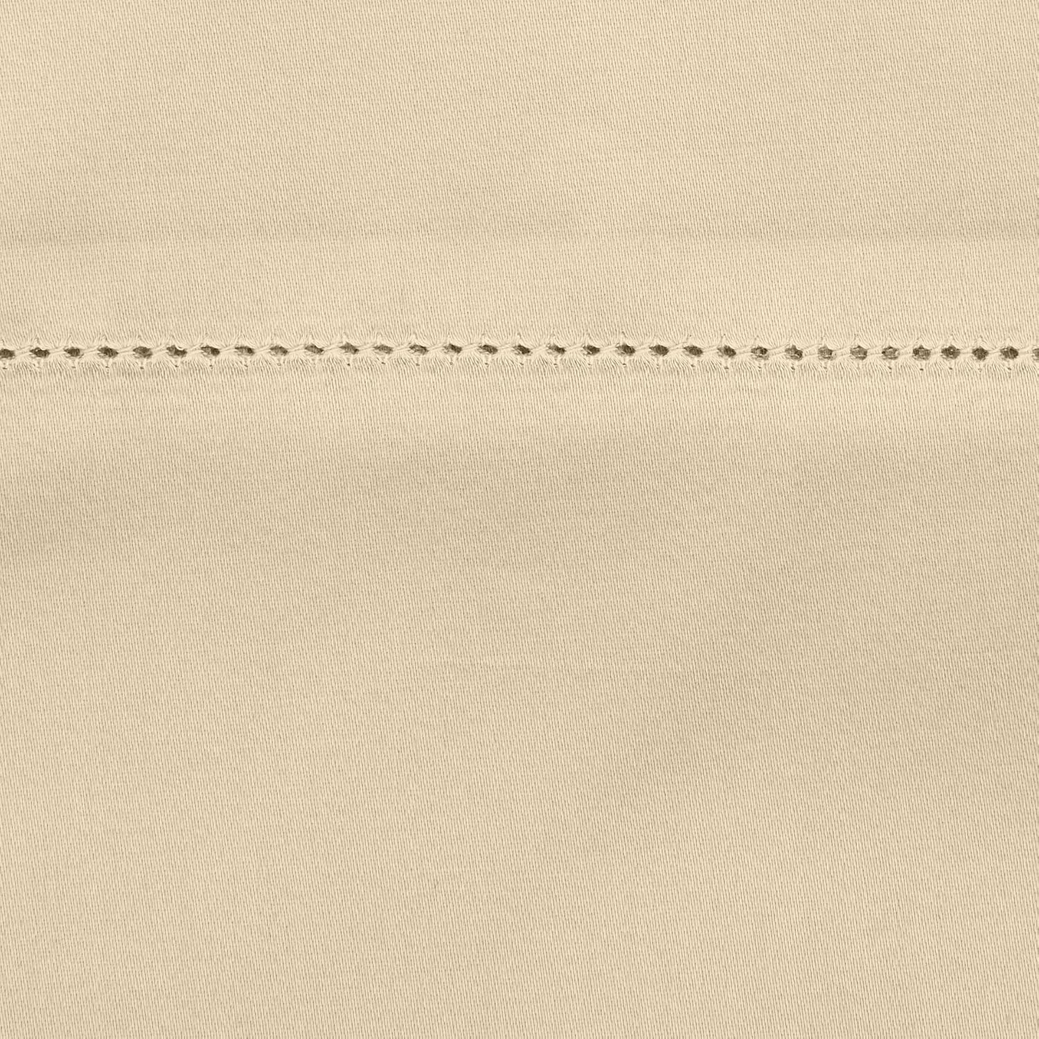 Amazon Brand – Pinzon 400-Thread-Count Hemstitch Egyptian Cotton Sheet Set - Queen, Taupe