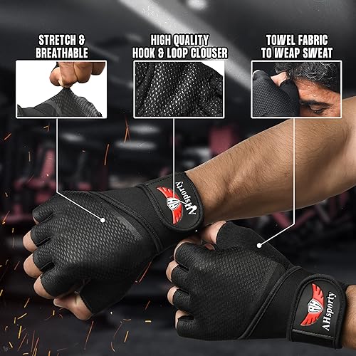 Miniatura 3 de Workout Gloves for Men & Women, Weight Lifting Gloves with Wrist Support, Full Palm Protection & Extra Grip, Gym Gloves for Exercise, Pull Ups,
