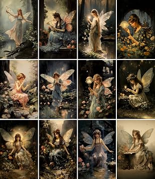 Gothic Fairies Rice Paper, 8" x 10.5" 6 Sheets 6X Decoupage Papers for Collage, Mixed Media, Card Making & Crafts, Decoupage by CRAFT KREATIVELY
