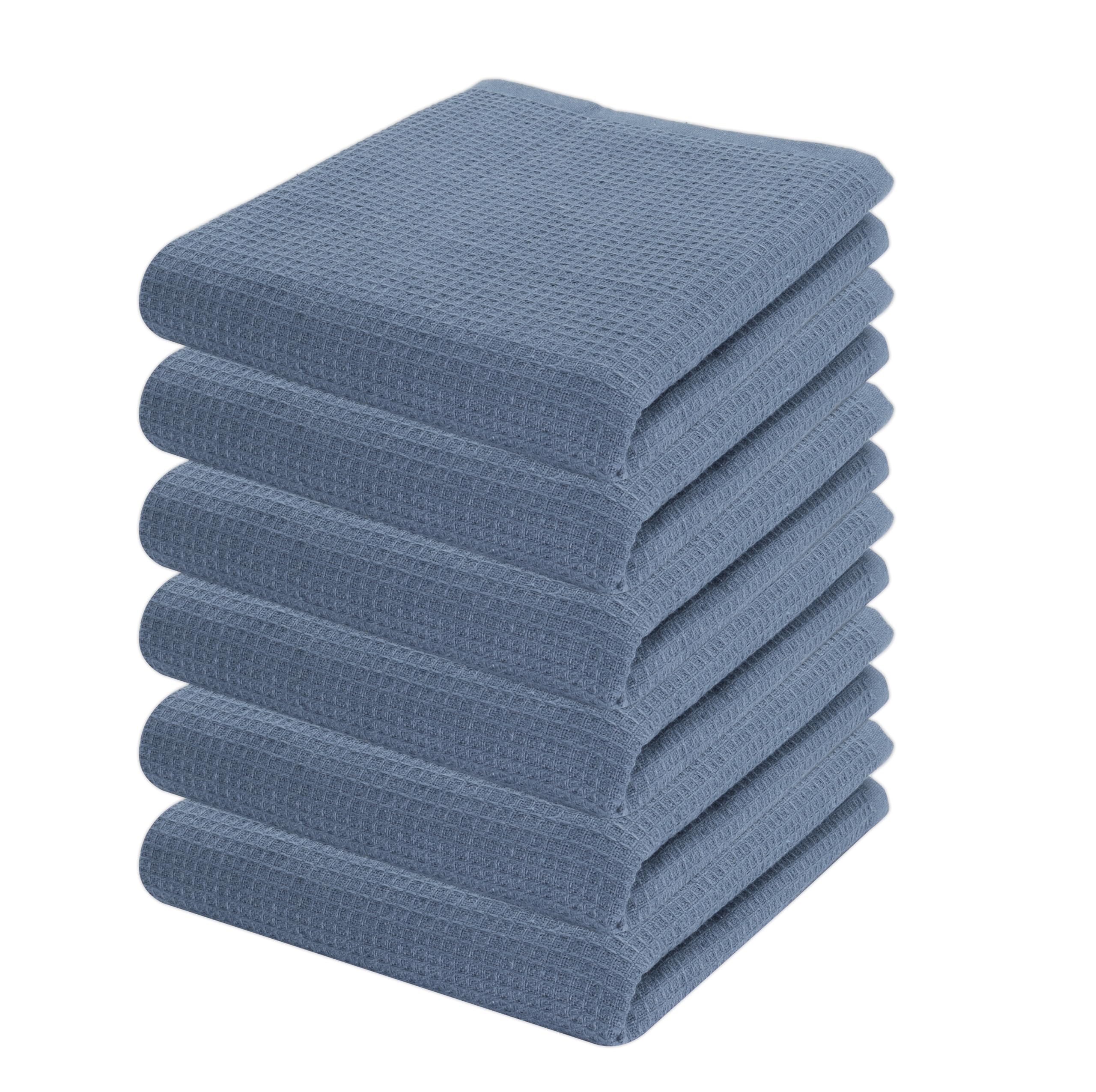 6 Waffle Weave Kitchen Dish Cloths 100 Cotton Quick Drying 12x12