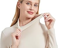 Vista 5 de Foucome Camisas de manga larga de cuello alto para maternidad, con forro polar, básicas, ajustadas, ropa interior térmica para embarazo
