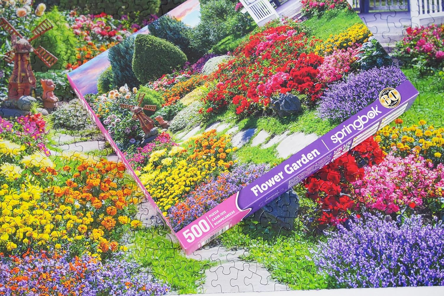Springbok Flower Garden 500 Piece Puzzle for Adults - Featuring a Beautiful Garden in Bloom