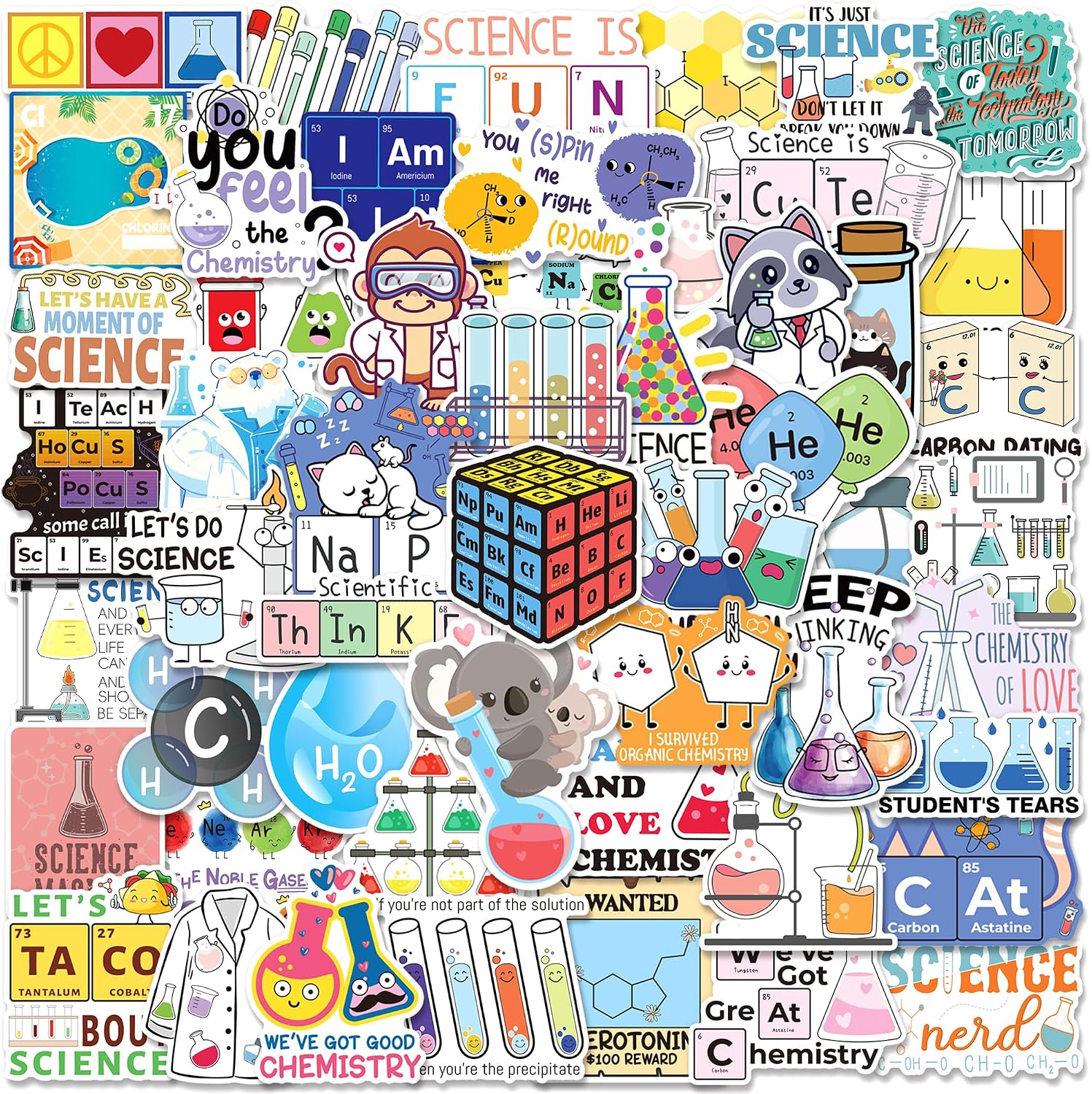 100PCS Chemistry Stickers, Science Laboratory Stickers
