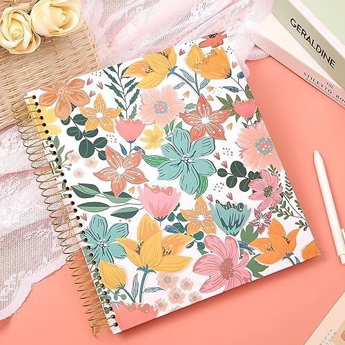 Miniatura 2 de CAGIE Cuaderno de tapa dura en espiral de 8.5 x 11 pulgadas, 200 páginas con espiral, cuaderno grande encuadernado en espiral para mujeres y niñas,