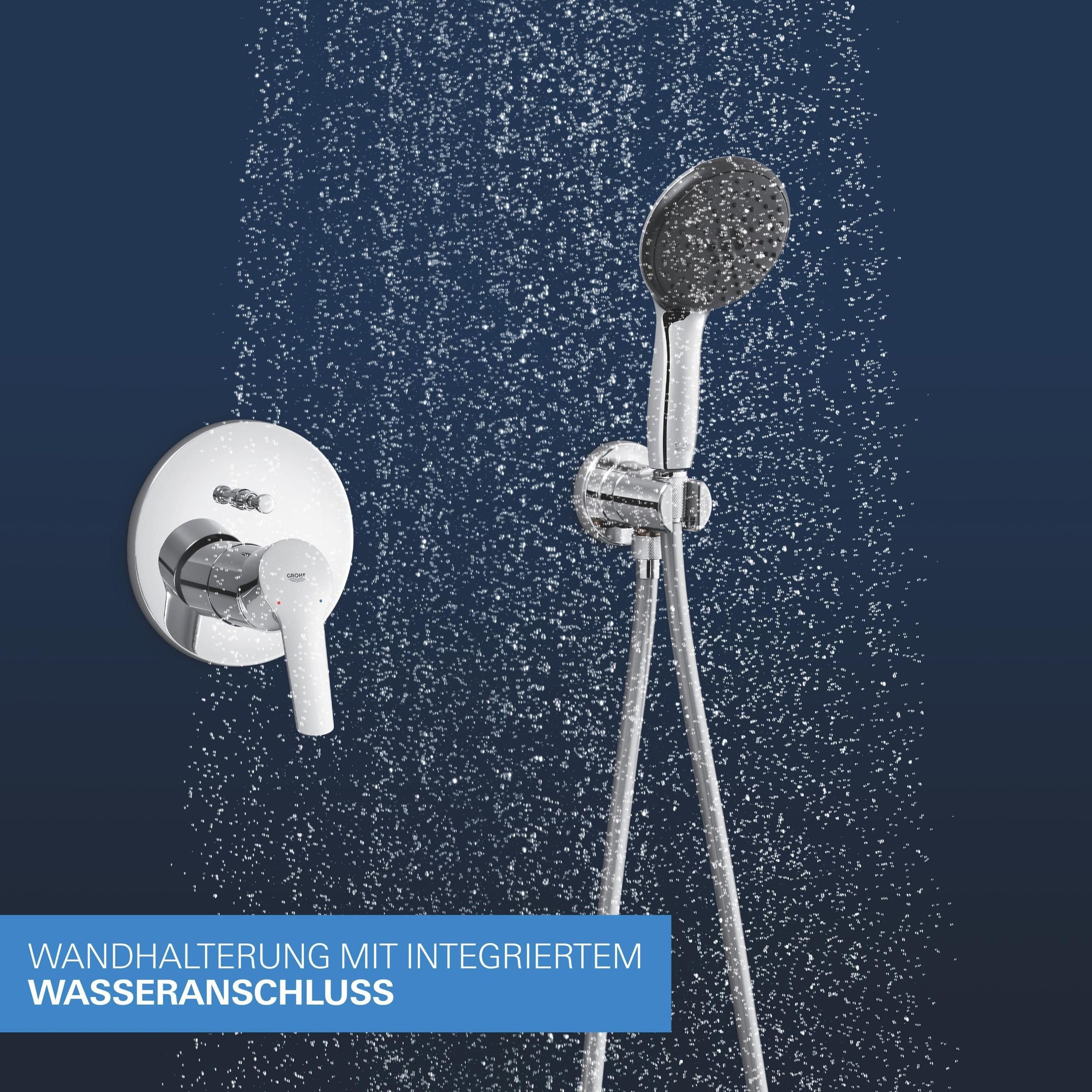 GROHE Start 250, Unterputz Duschsystem (25cm Regendusche mit Mischbatterie, Kopfbrause 1 Strahlart, Duschkopf 2 Strahlarten, Komplettset mit 1,50m Duschschlauch und Wandanschluss) rund, chom, 25292000
