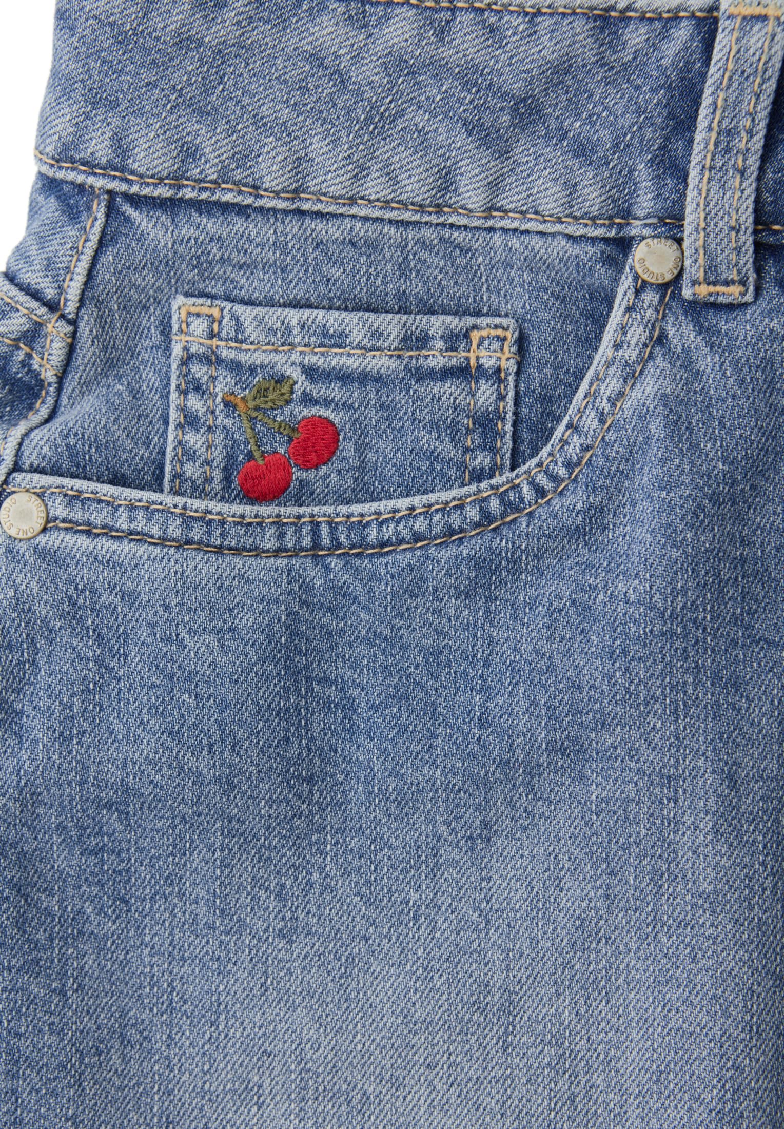 Street One Studio Damen Kurzer Jeansrock im High Waist Fit