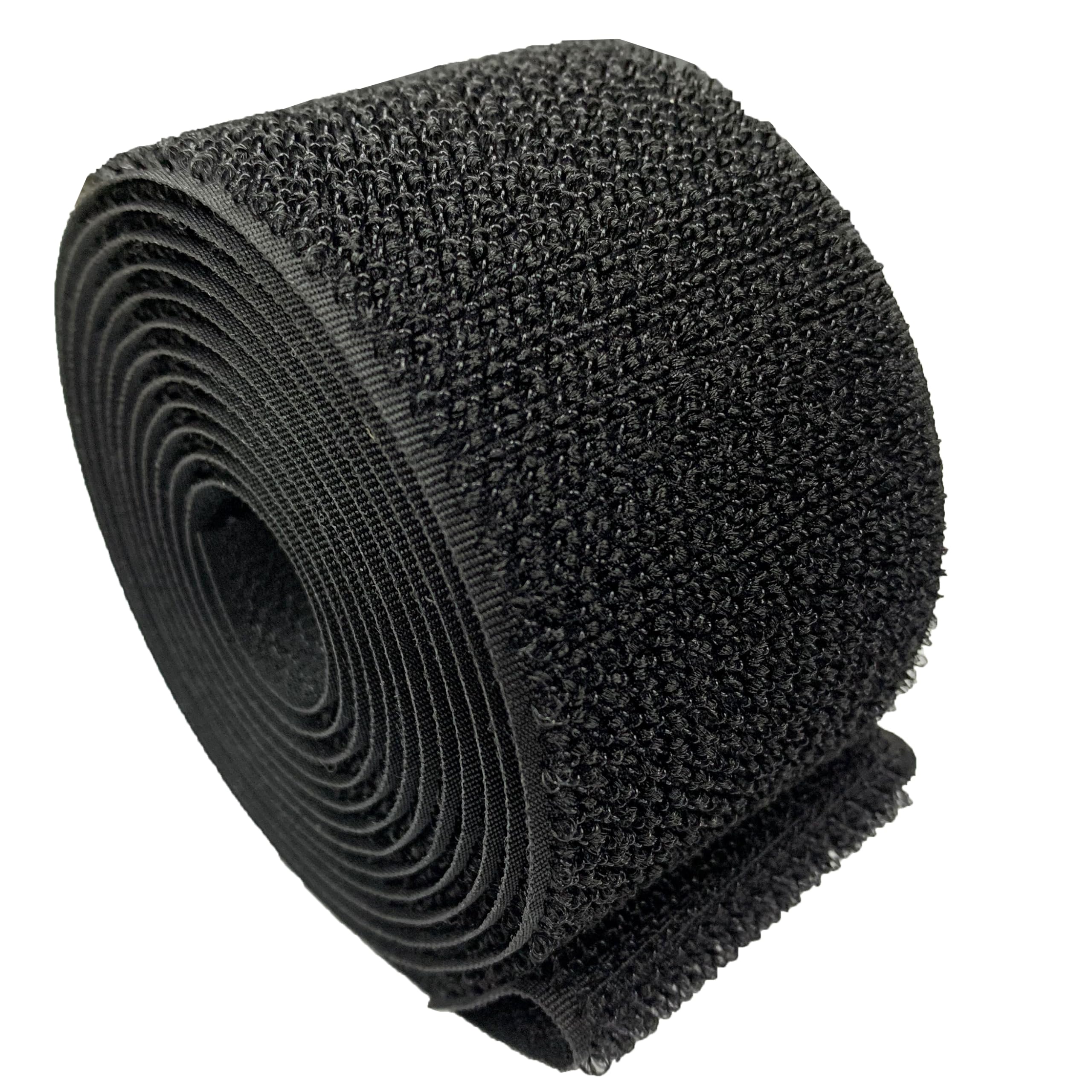 Hook and Loop Roll 6.5ft x 1inch Heavy Duty Reusable One Sided Hook and Loop for DIY Crafting (Black)