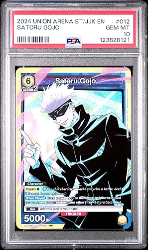 Union Arena TCG, PSA Graded 10 GEM Mint, Satoru Gojo #012, Union Arena Ue03Bt/Jjk Jujutsu Kaisen, Fully Encapsulated Bundle with Compatible Jujutsu Kaisen Hard Sealed Case