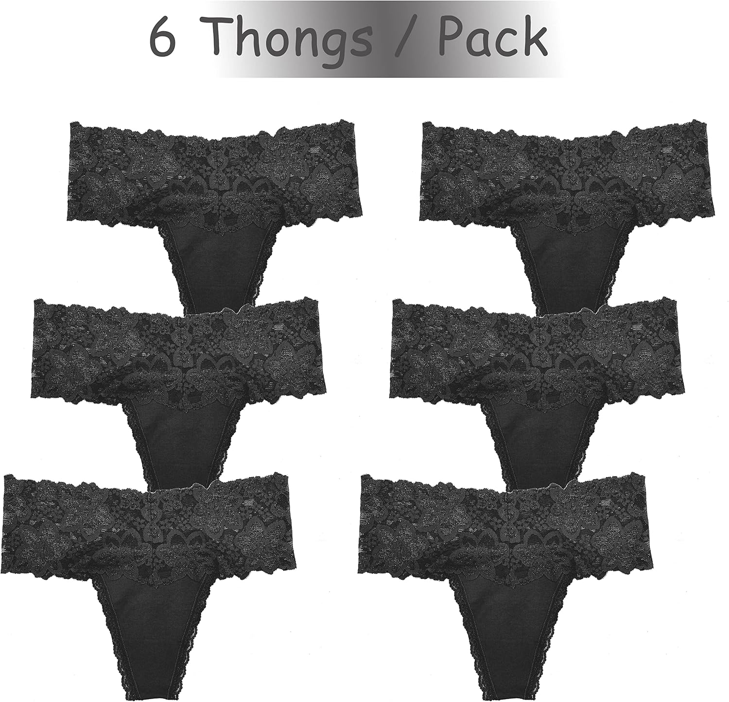 High Waisted Leaf Thick Waistband Lace Cotton Breathable Thongs Plus Size Pack 5 Size Small to 4X-Large - Image 5