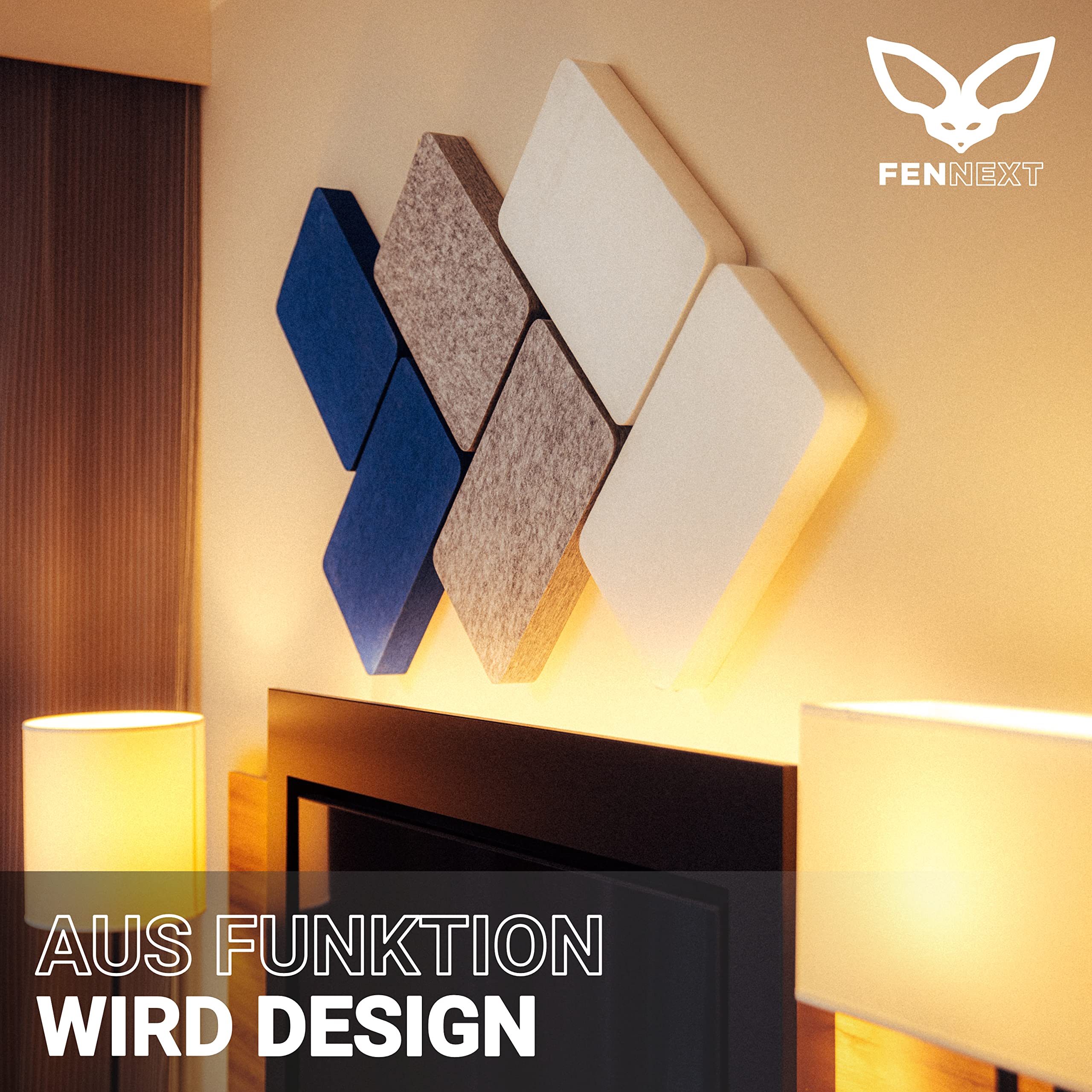 Schallabsorber Wand Paneele [6 Stk.] für spürbar reduzierte Geräusche I Modernes Akustikbild u.a. als Schallakustik Decke I Unbedenkliche Akustikpaneele hergestellt in der EU I 3D Panels