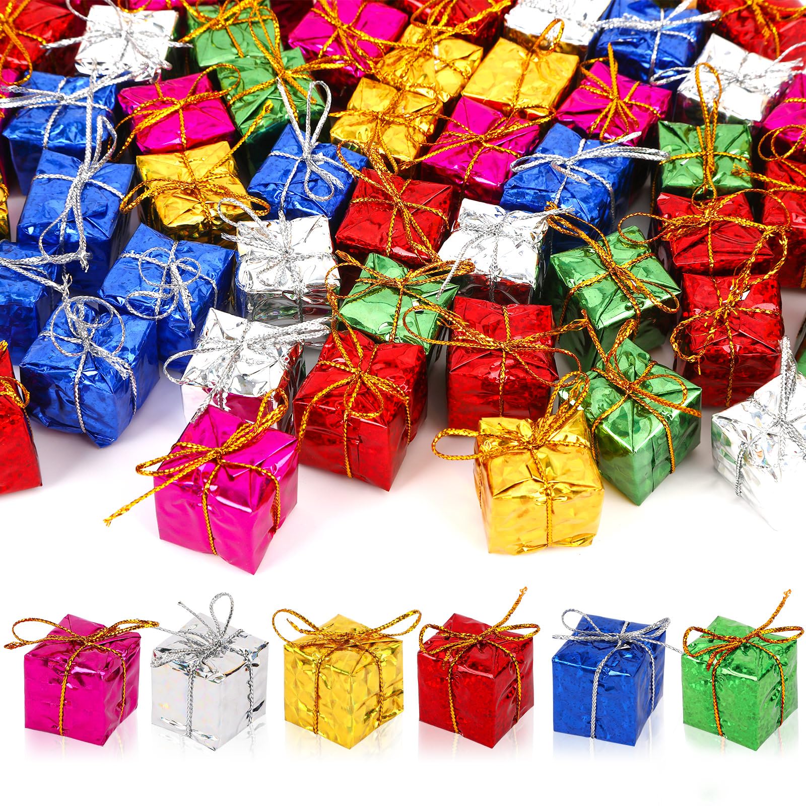 Mini boîtes de Noël mousse scintillantes et ultra légères à suspendre partout