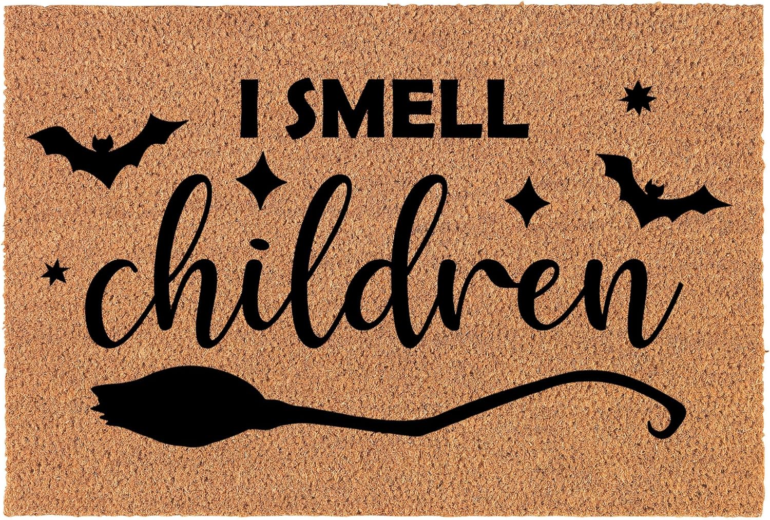 Welcome Doormat Coco Coir Door Mat Gift I Smell Children Witch Halloween (30" x 18")