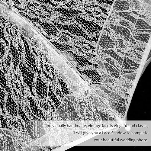 Miniatura 5 de LUOEM Paraguas de encaje blanco para boda, paraguas de novia de boda, accesorio de foto blanca para decoración nupcial, tamaño pequeño