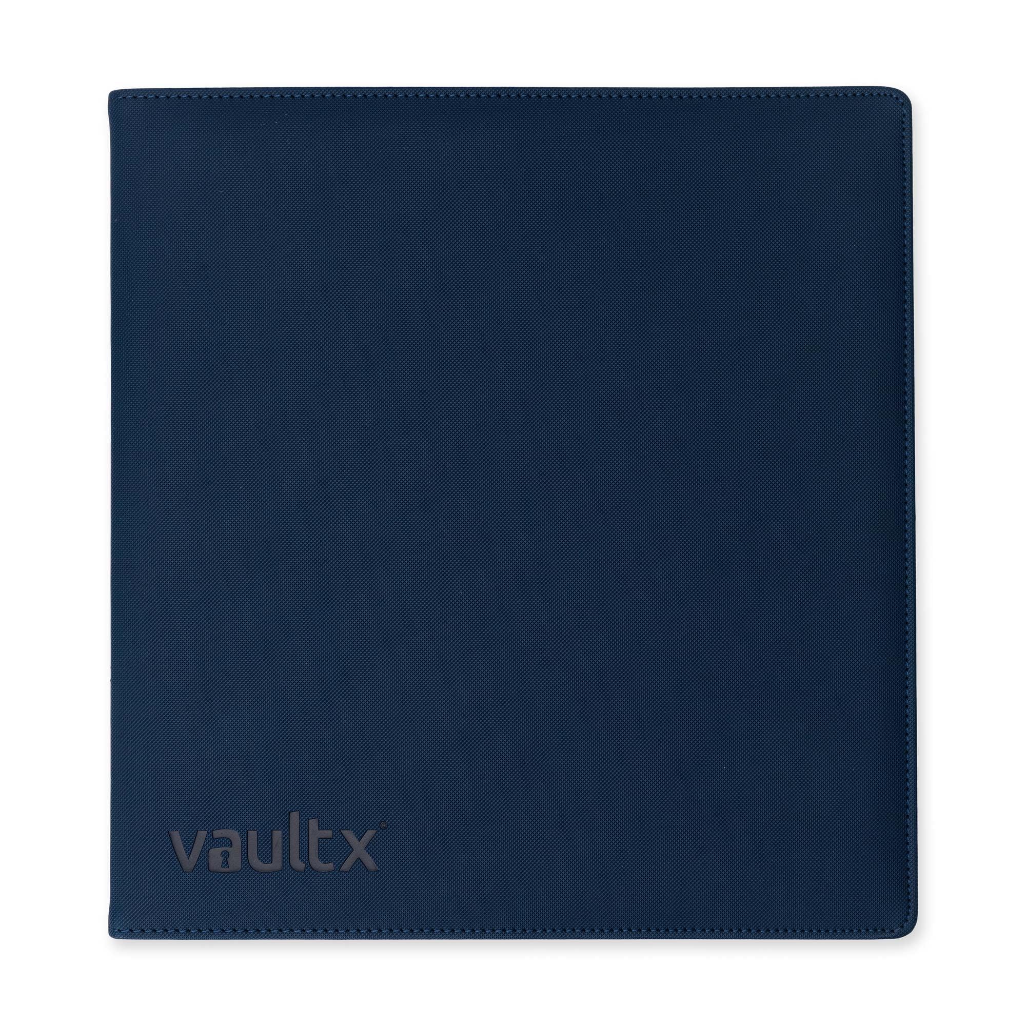 Vault X 3-Ring-Trading-Kartenordner, passend für 9-Taschen-Seiten, 900 Karten, Exo-Tec-Material, Leicht zu Öffnen, D-Ring-Klemmordner für Sammelkartenspiele, Sportkarten, TCG (Blau, Groß)