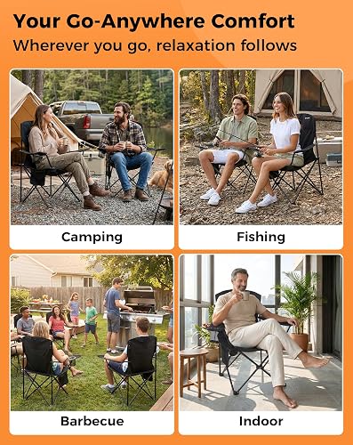 KingCamp Foldable Camping Chair with Ergonomic Back Lightweight 150kg - 9