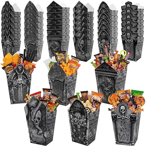 Simple polymer 36Pcs Tombstone Popcorn Boxes Halloween Snack Candy Cookie