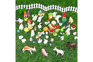 Skylety Mini Farm Animals Figurines for DIY Garden