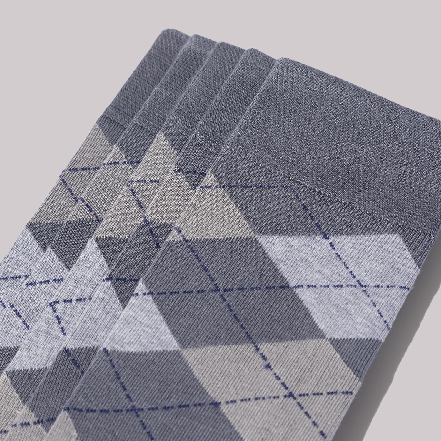 VRD Mens Dress Socks, Bamboo Rayon 5-Pack, Grey Crew Length Mid-Calf Socks for Men Shoe Size 8-13 - Image 7