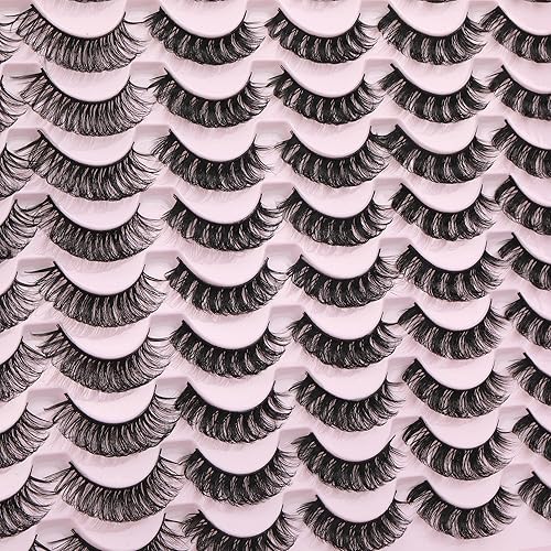 Vista 28 de ALICE - Paquete de 30 pares de pestañas postizas de visón sintético de 0.8 pulgadas, 6 estilos, volumen esponjoso 6D, estilo llamativo